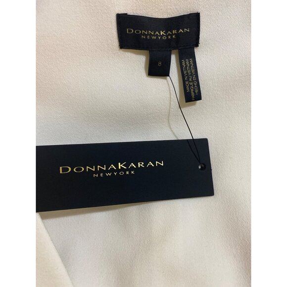 Donna Karan New York NWT $189 Cady Crepe V-Neck Jacket Dress, Ivory Women's 8 - Picture 9 of 11